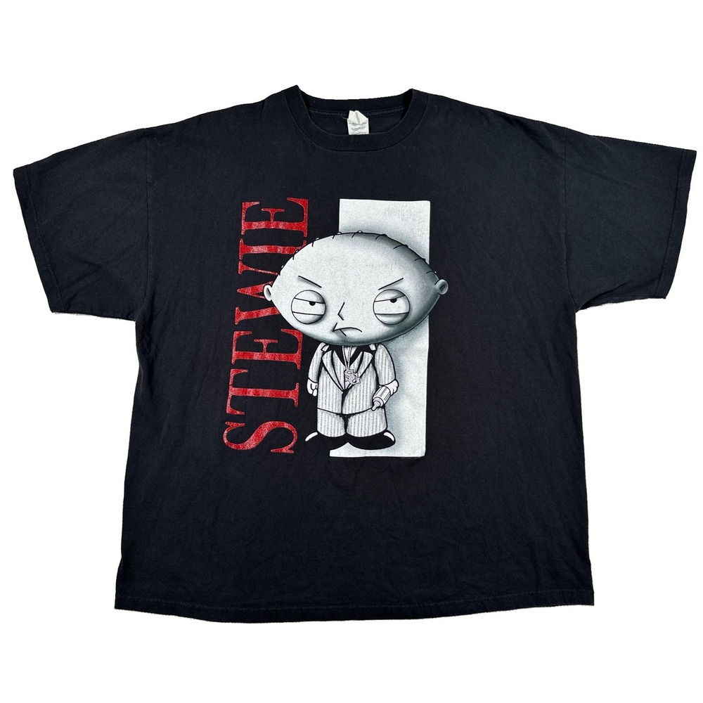 Family Guy Scarface Stewie Griffin Parody Graphic T-Shirt Adult 2XL Black Y2K